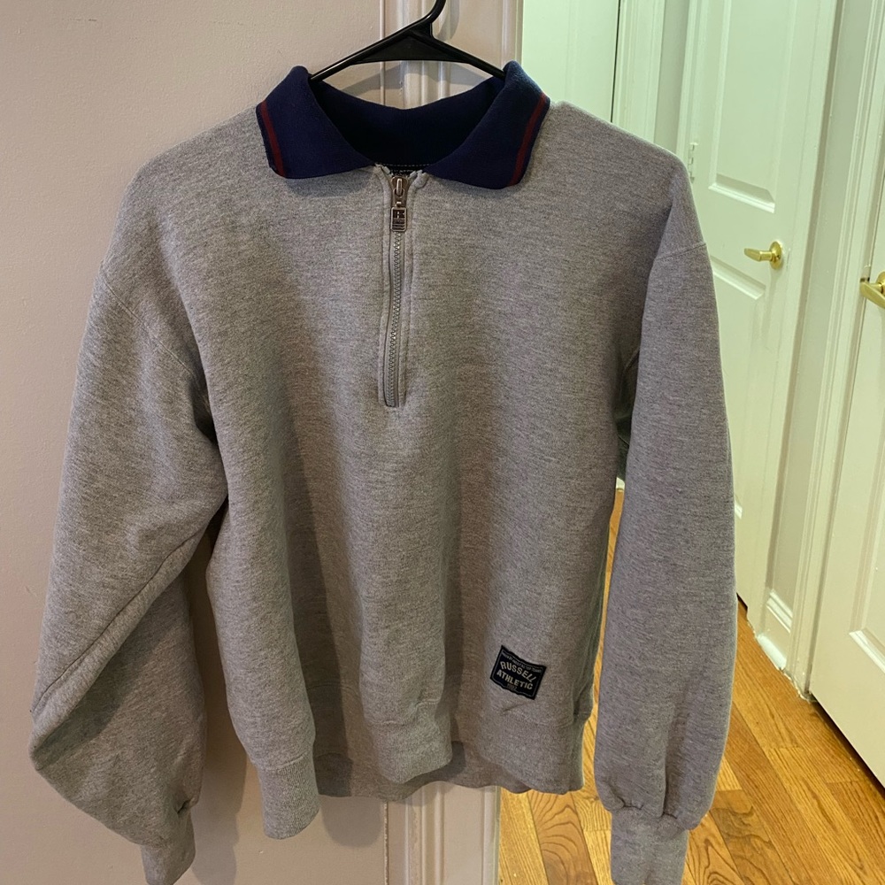 Russell Men’s Medium Pullover Quarter Zip Sweater